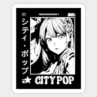 Retro Manga City Pop Vaporwave Aesthetic Anime #9 Magnet